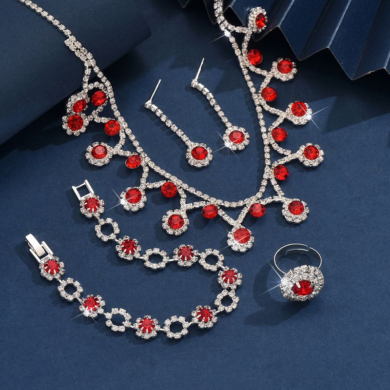 Collana orecchini bracciale collana semplice moda coreana set tre pezzi matrimonio gioielli sposa accessori abito da sposa_voghion.com