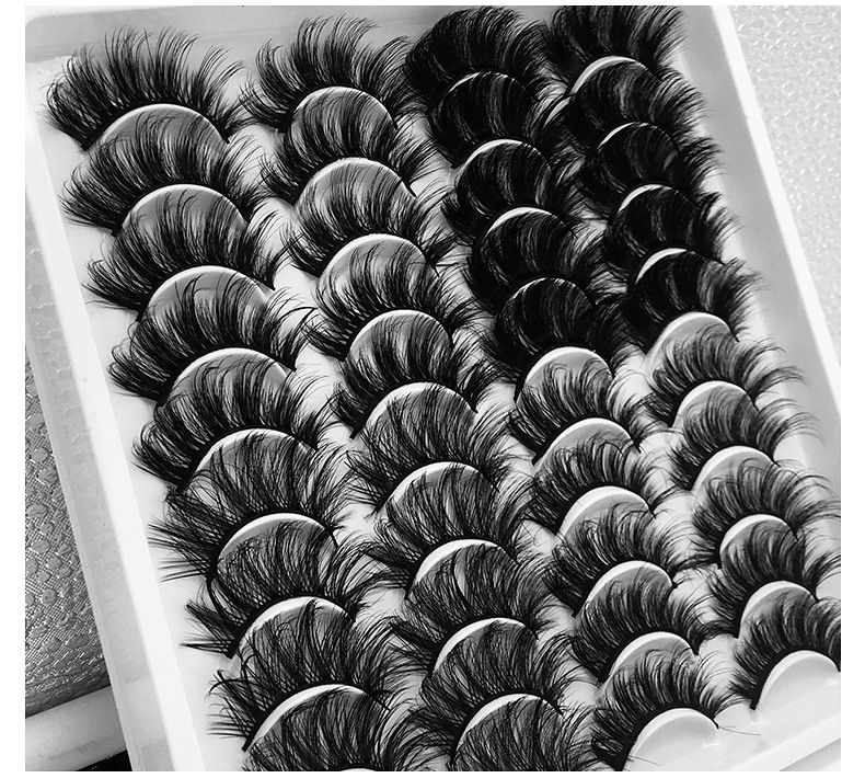 European and American double eyelids fluffy and thick curly mink hair false eyelashes thickened not easy to lose eyelashes_voghion.com