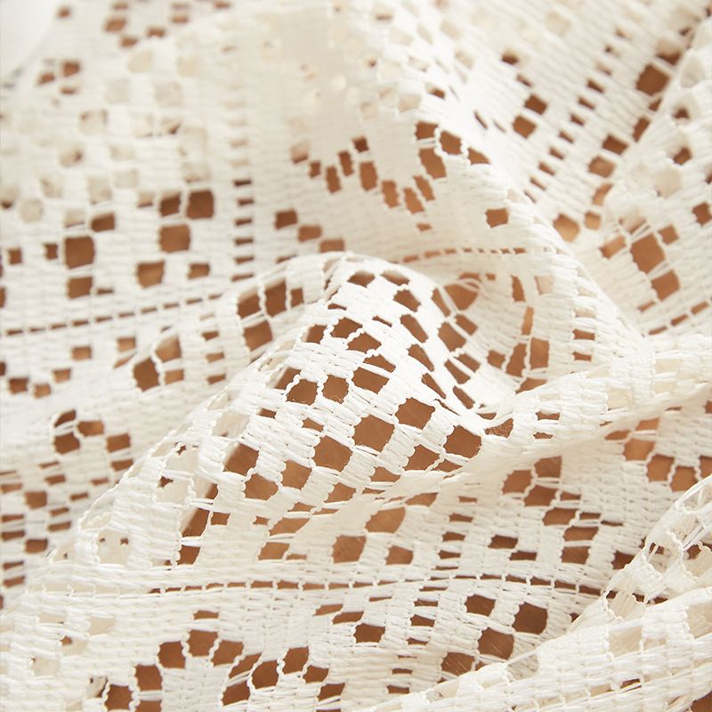 Nappe vintage américaine en dentelle au crochet – Housse rectangulaire en polycoton faite main pour tables à manger et tables basses (motif losange, plusieurs tailles)_voghion.com