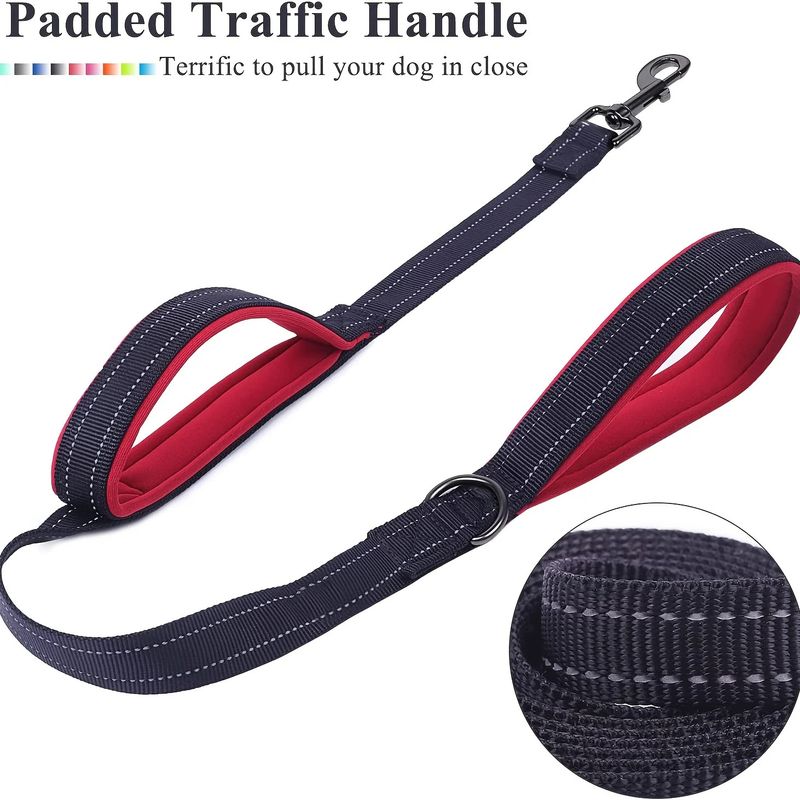 Layer Explosion-Proof Rope Large Reflective Woven Double Handle Dog Leash Anti-Escape Rotating Traction Belt_voghion.com