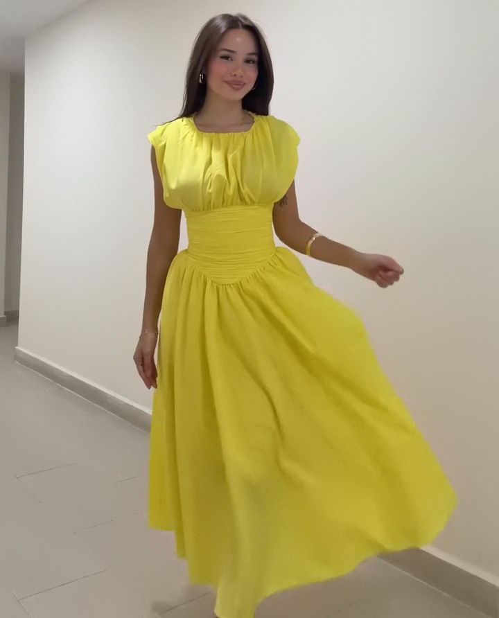 Neues plissiertes Wickelkleid – Süßes und schlichtes, taillenbetontes Midikleid mit Kontrasteinsätzen, elegantes Büro- und Verabredungsabendkleid für Damen_voghion.com