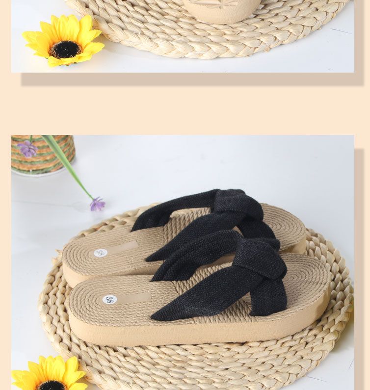 Damesko Sommer Eva Nye Åndbare Sløjfe Runde Hoved Damesandaler Brug Flip Flops Flade Kilehæl Mode Sandaler Ins_voghion.com