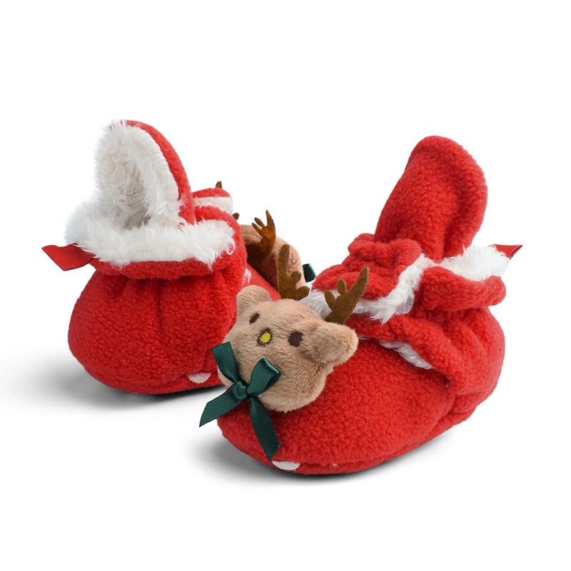 Winter Christmas cotton boots with plush and thickened baby shoes, soft soled walking shoes for 0-1 year old M030_voghion.com