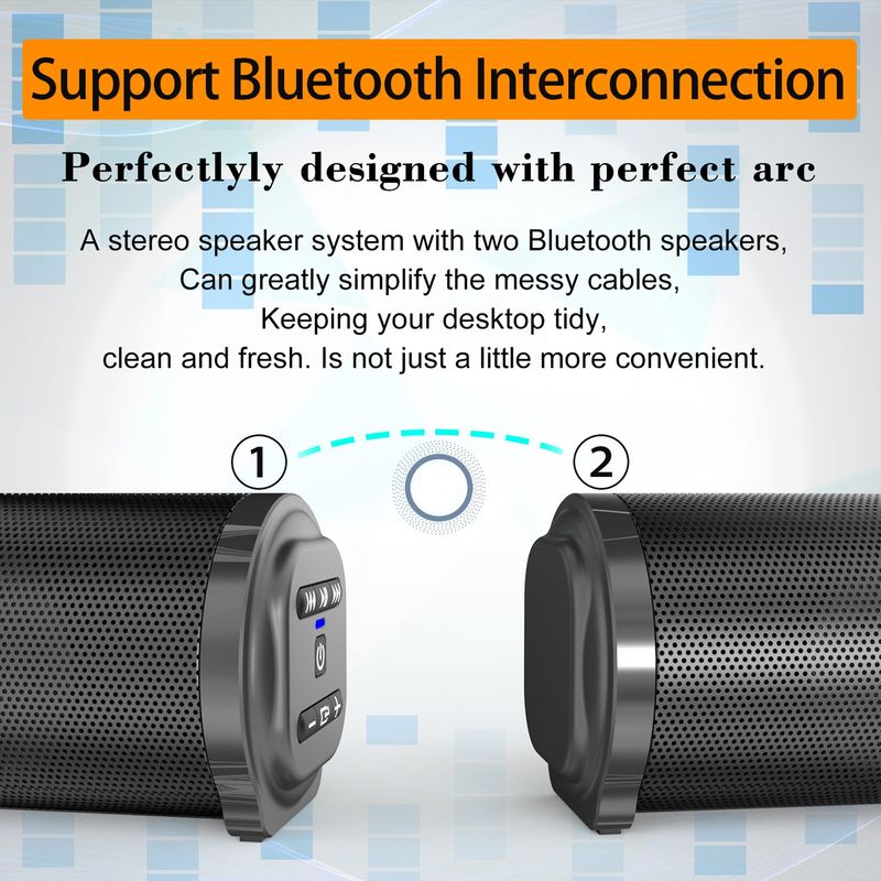BS-10 Bluetooth 5.0 Hoparlör TV Soundbar Uzaktan Kumandalı (Siyah)_voghion.com