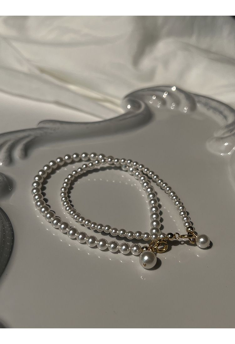 Braccialetto semplice con perle rotonde leggere e resistenti, classico Mini Shi Jia, stile squisito per i blogger di nicchia._voghion.com