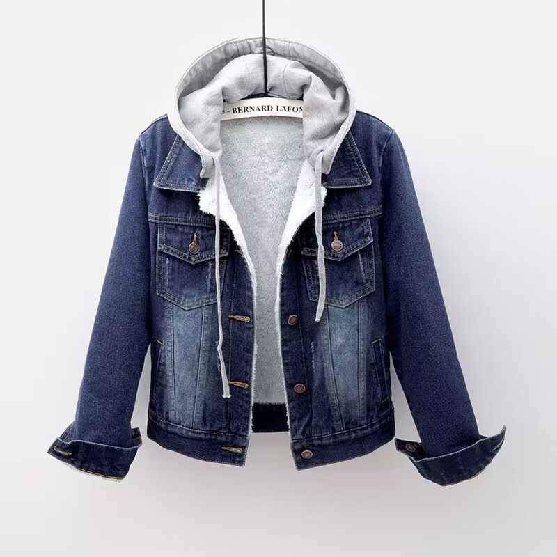 Abbigliamento da donna Giacca corta in cotone Inverno Nuovo stile Plus Giacca in velluto di cotone Giacca in denim larga Collo in pelliccia Giacca ispessita da donna_voghion.com