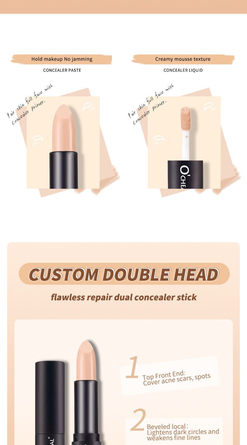 O'CHEAL Dual-Head Concealer – Feuchtigkeitsspendender, leichter, langanhaltender, wasserfester Concealer für alle Hauttöne_voghion.com