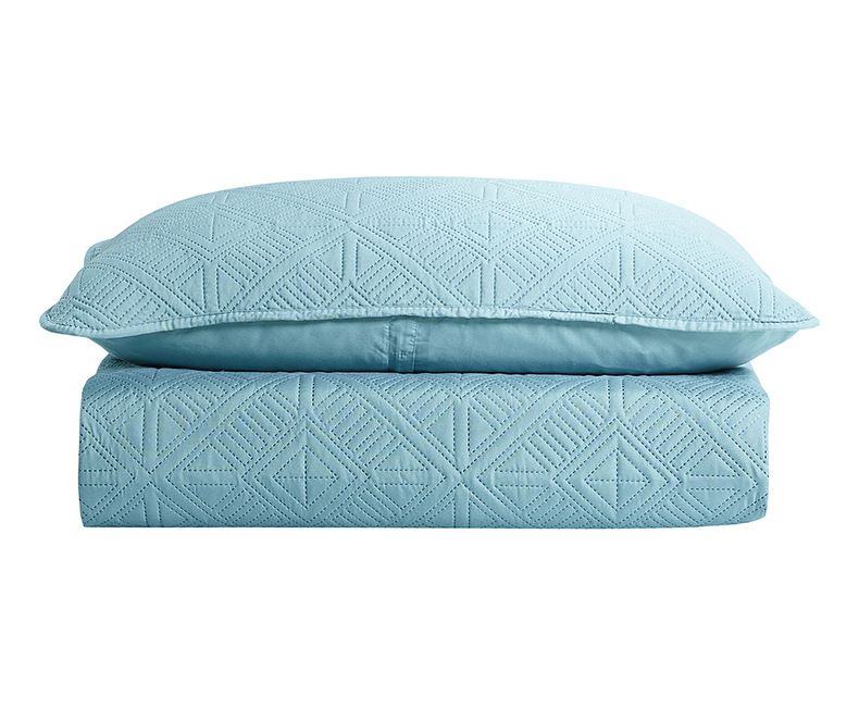 Quilted Bedspread Set 3-Piece Ultrasonic Embossed Reversible Cover With Cotton Filling Machine Washable Luxury Bedding_voghion.com