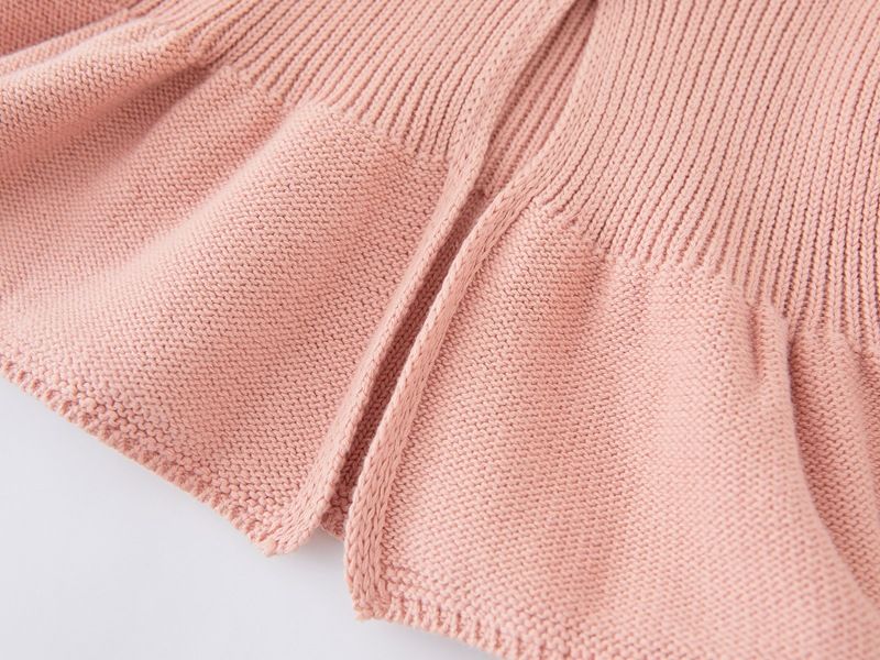 Gilet in cotone biologico per bambine – Cardigan girocollo senza tempo (80-120 cm, sicurezza di classe A, 2 tonalità neutre)_voghion.com