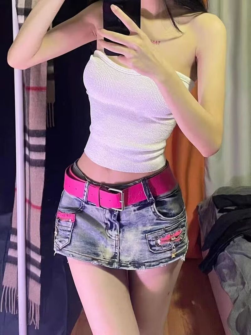 Women's Clothing Shorts low waist sexy A-line package buttock skirt miniskirt woman_voghion.com