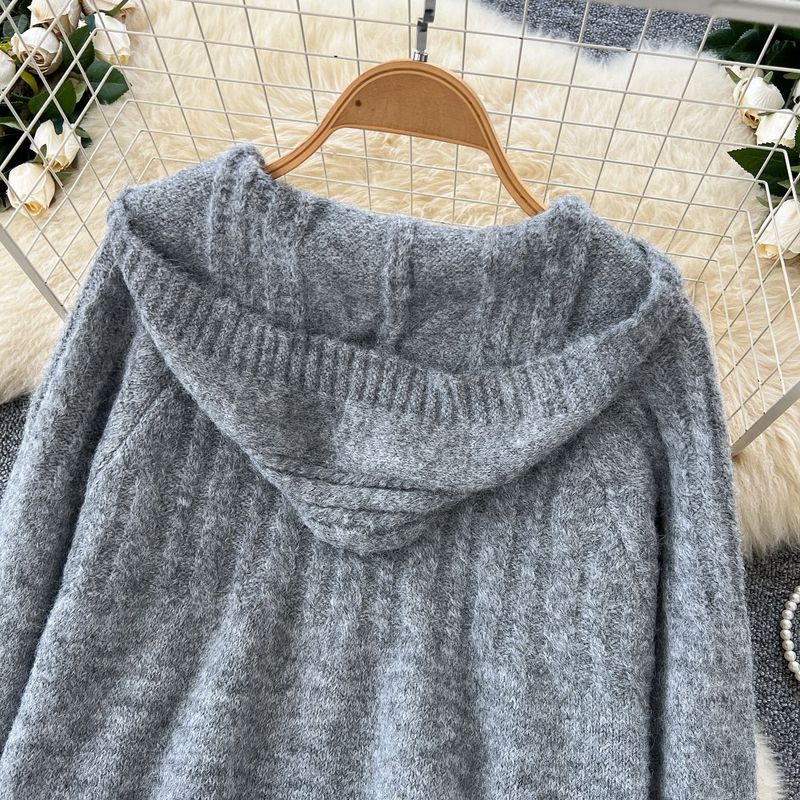 Damenbekleidung: Gemütliches Set aus übergroßem Hoodie und hoch tailliertem, figurbetontem Rock – lässiges zweiteiliges Outfit für Damen, Loungewear und Streetstyle_voghion.com