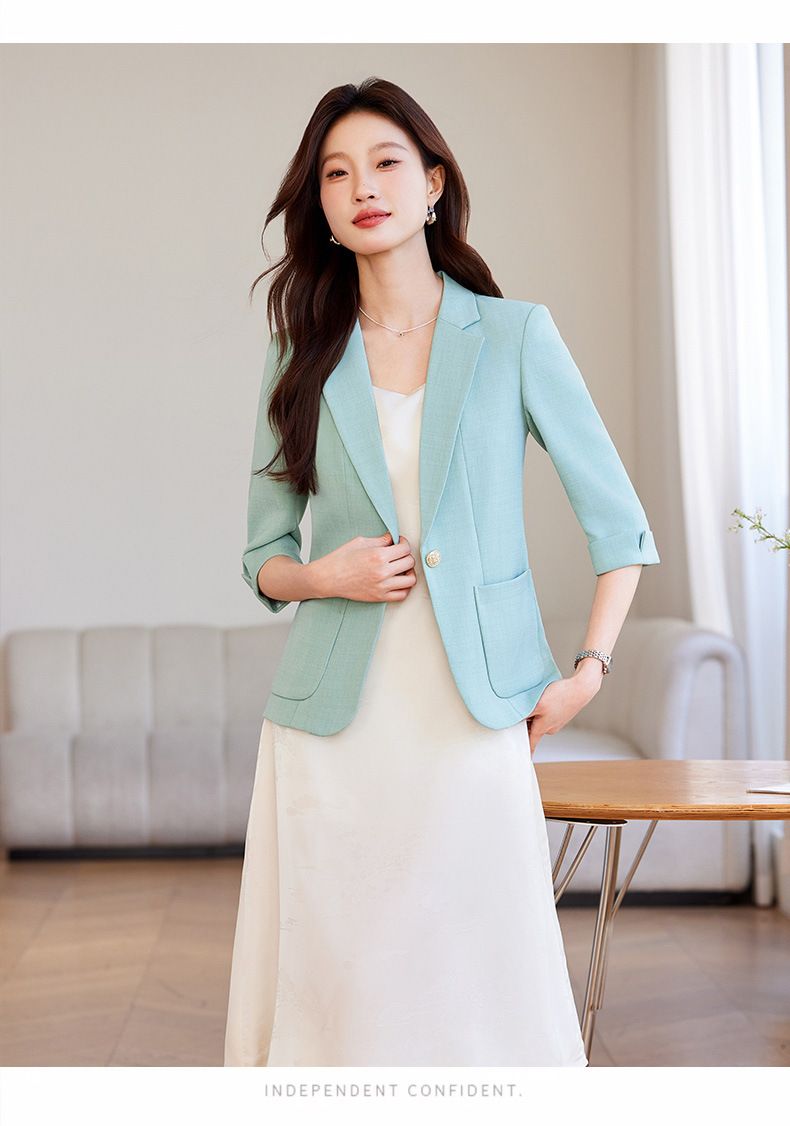 Roupas femininas primavera e verão, novo temperamento, cardigan, terno, roupa profissional, roupa casual de trabalho, paletó pequeno_voghion.com