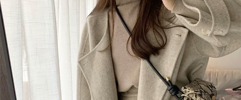 Dames trenchcoat van wolmix, oversized, dubbelrijs, Audrey Hepburn-stijl, jas voor de herfst en winter, warm, verdikt, casual, elegant, petite, vriendelijk_voghion.com
