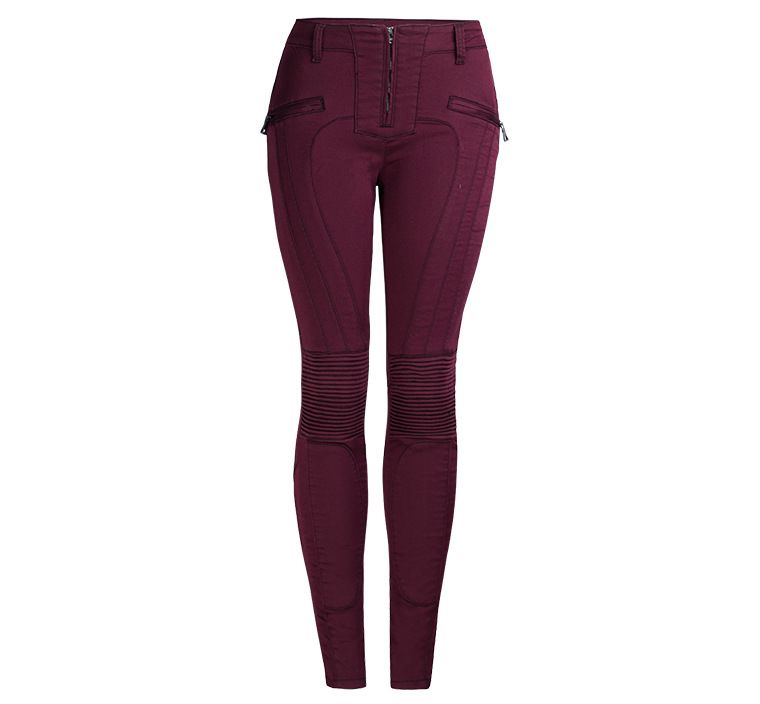Damenbekleidung Jeansshorts Nähte Reißverschluss Motorrad Slim Stretch einfarbige Jeans_voghion.com