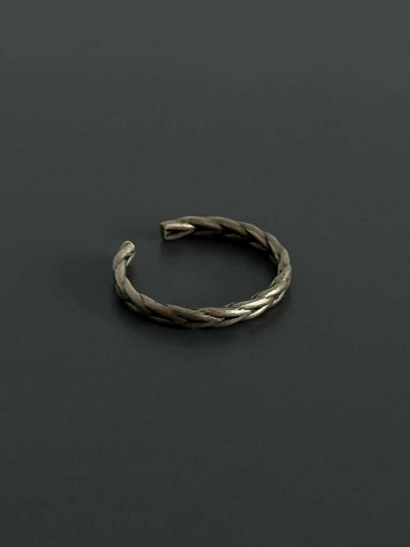 Nuevo anillo unisex de pareja con espiga de trigo, muy vendido, con diseño abierto de nicho, ligero y sencillo de lujo._voghion.com