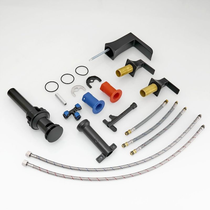 Hole Double Faucet Drain Handle Up Widespread With Faucets Lever Sink Bath Black 8 3 Bathroom Sink Inch Faucet Pop For Bathroom_voghion.com