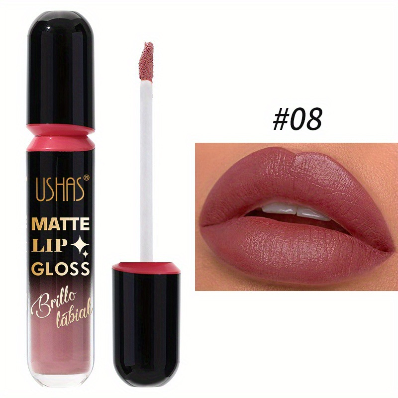 USHAS Moisturizing Non Staining Cup Liquid Waterproof Lipstick 6 Color Matte Lip Glaze_voghion.com