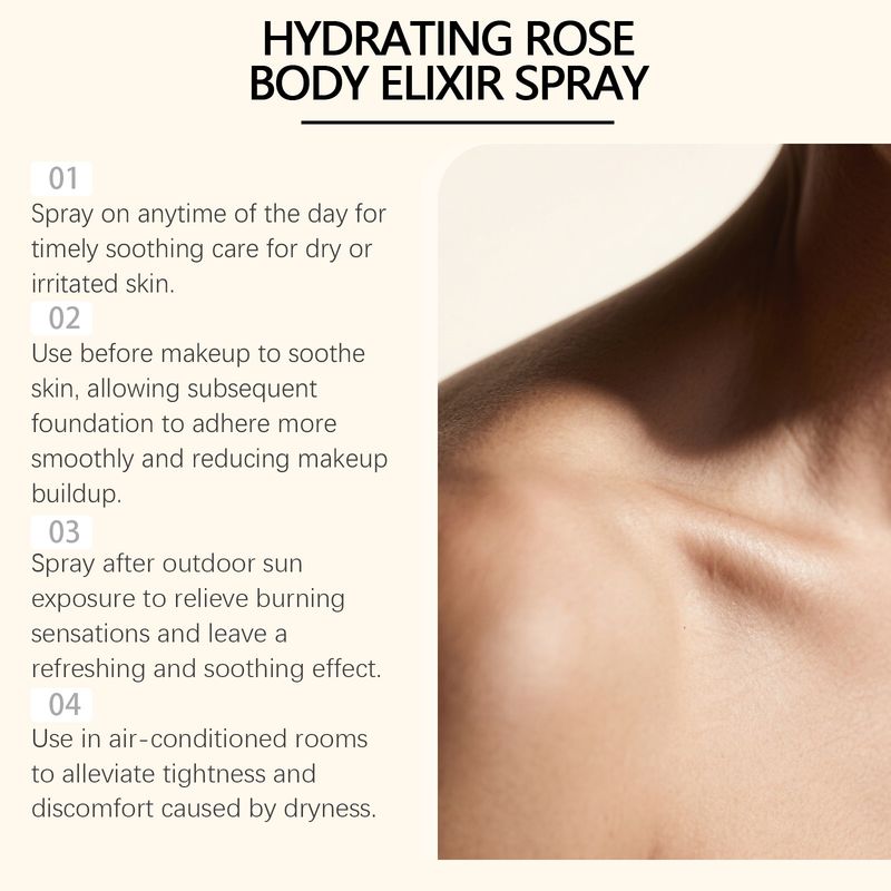 OCEAURA Qinrun Rose Body Spray Gentle Formula Nourishing Care Refreshing Comfortable Skin Portable Hydration_voghion.com