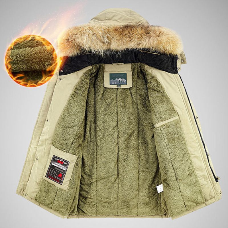 Giacca invernale nuova con fodera in pile, cappotto in cotone con cappuccio di media lunghezza, casual da uomo, per ragazzi, spesso_voghion.com