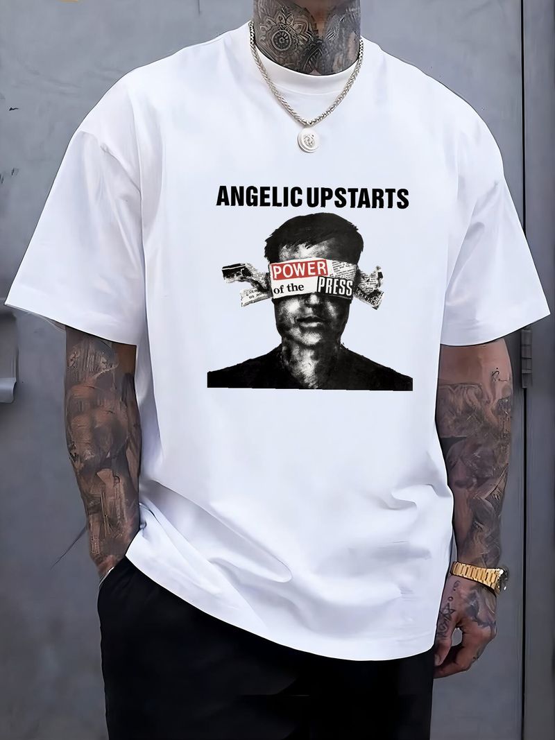 T-shirt Angelic Upstarts Punk Rock Band Power Of The Press S-2XL Haut confortable et élégant pour un usage quotidien Mode graphique Légèrement_voghion.com