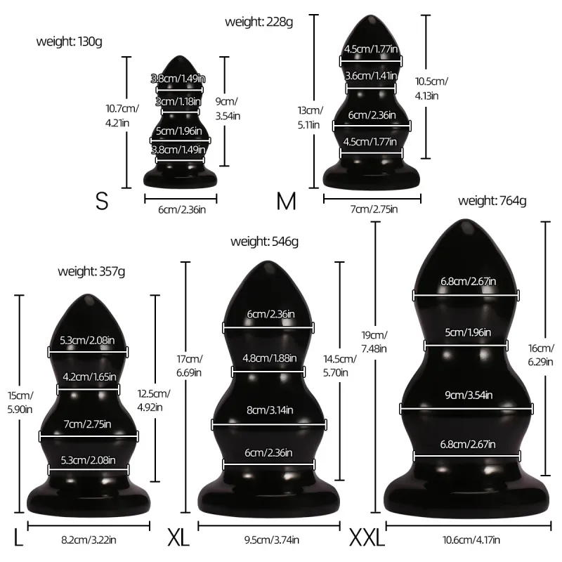 5 Sizes Large Plug PVC Vaginal Dildo Ball Prostate Anus Expander Erotic Anal Sex Toys For Women Men Gay_voghion.com
