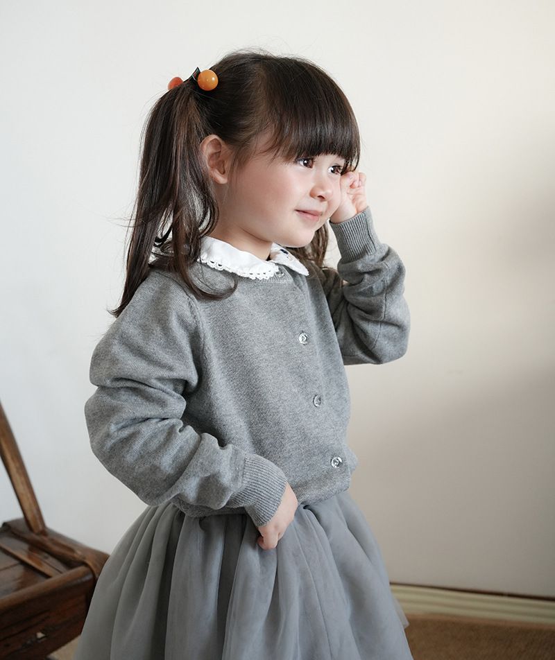 Kinder-Strickjacke – 100 % Baumwolle, langärmeliger Unisex-Pullover (90–160 cm, 6 Farben)_voghion.com