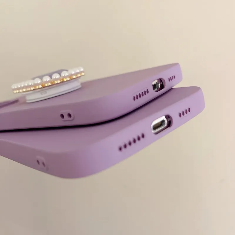 Oogpaarse edelsteen glitterhouder geschikt voor iPhone 15, 14, 12, 11, 13 Promax precisiegat volledig pakket telefoonhoesje_voghion.com