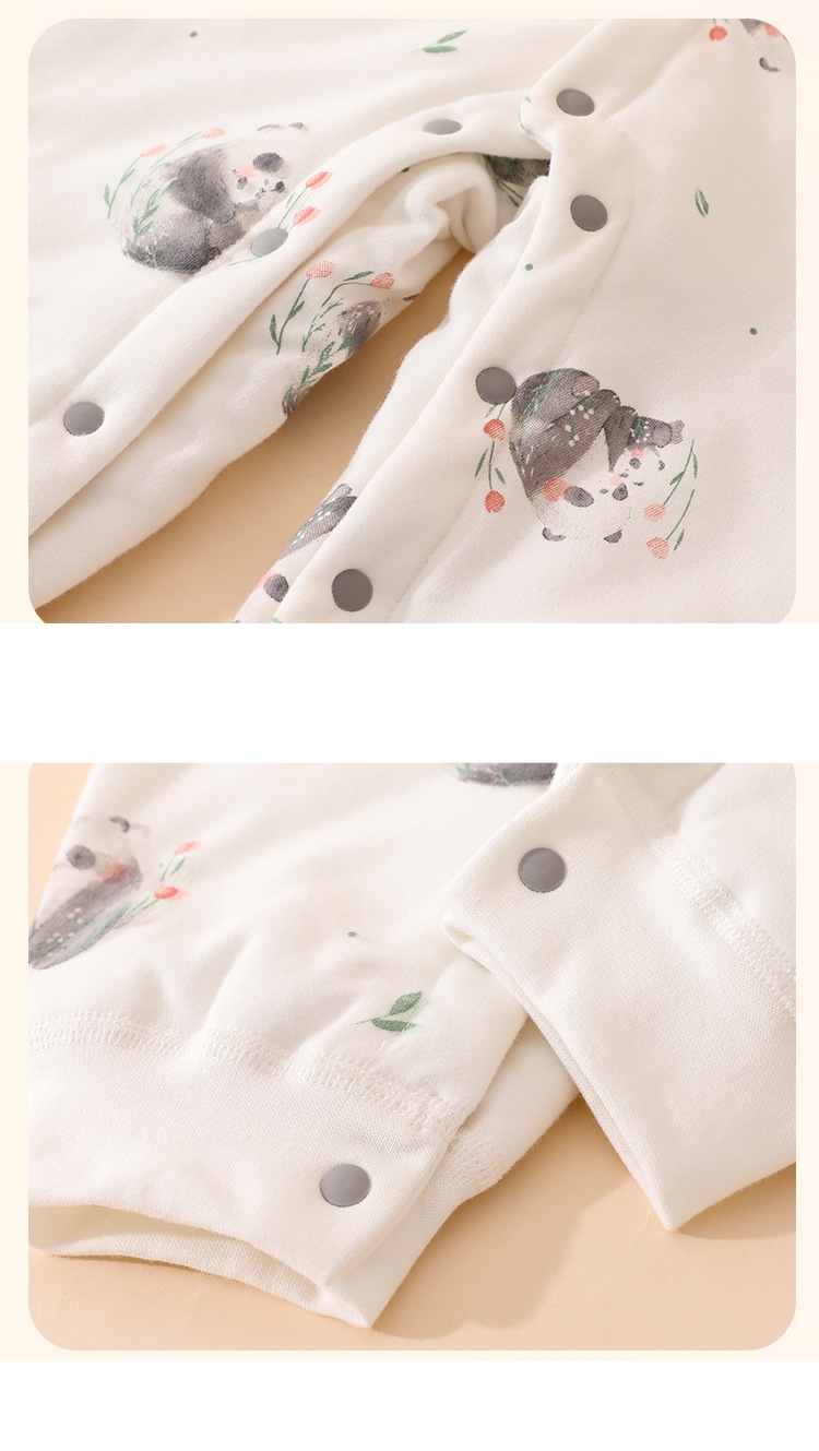 Ropa de bebé con Clip, traje de rastreo de algodón, Mono para bebé, niños y niñas, otoño e invierno, más algodón, ropa cálida con relleno de algodón Clase A_voghion.com