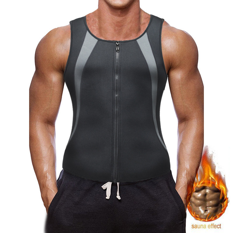 Fitness kleidung sport body zipper herren korsett neopren große größe bauchstraffung schweiß_voghion.com