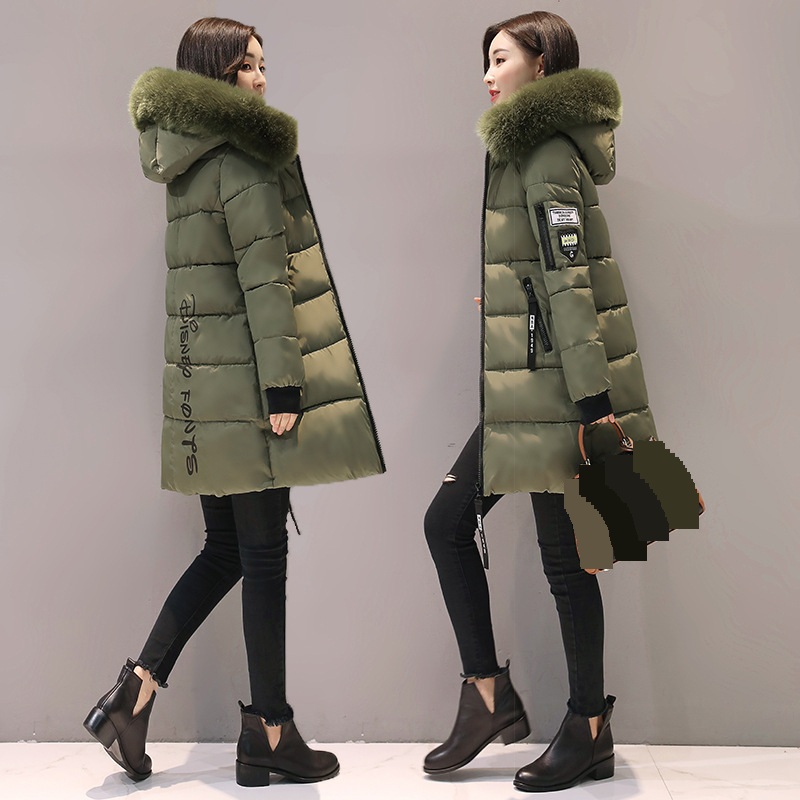 Women's Clothing new winter Korean style fashionable mid length cotton coat for women large size slim hooded coat women's cotton padded jacket_voghion.com