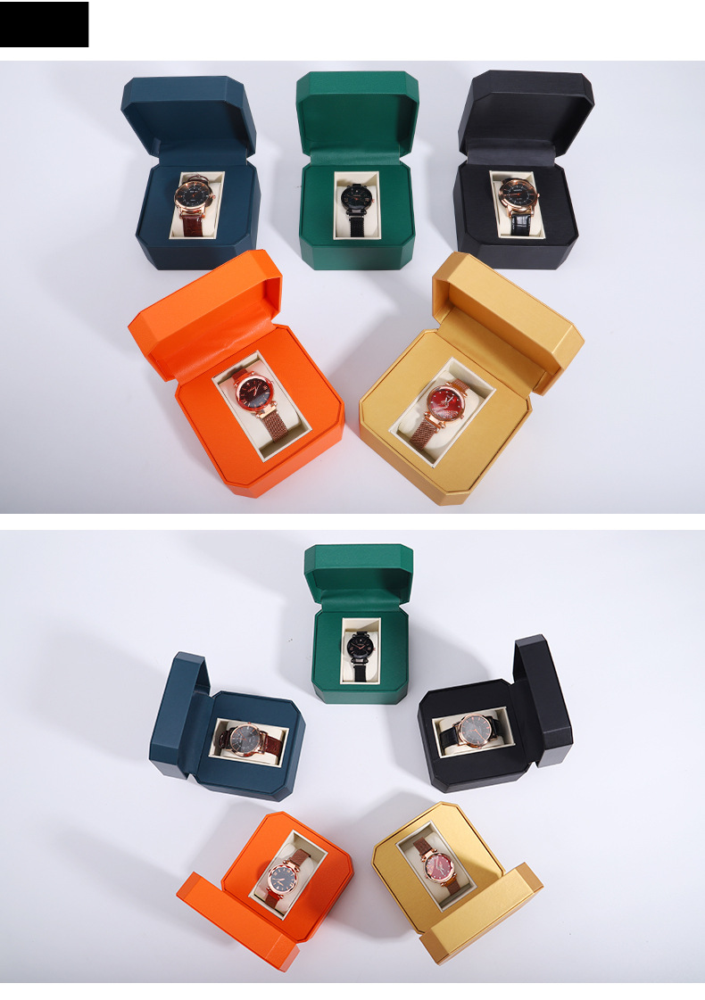Watch Storage Box Pu Leather Watch Box Display Octagon Watch Box Clamshell Gift Box Jewelry Storage Packaging Box_voghion.com
