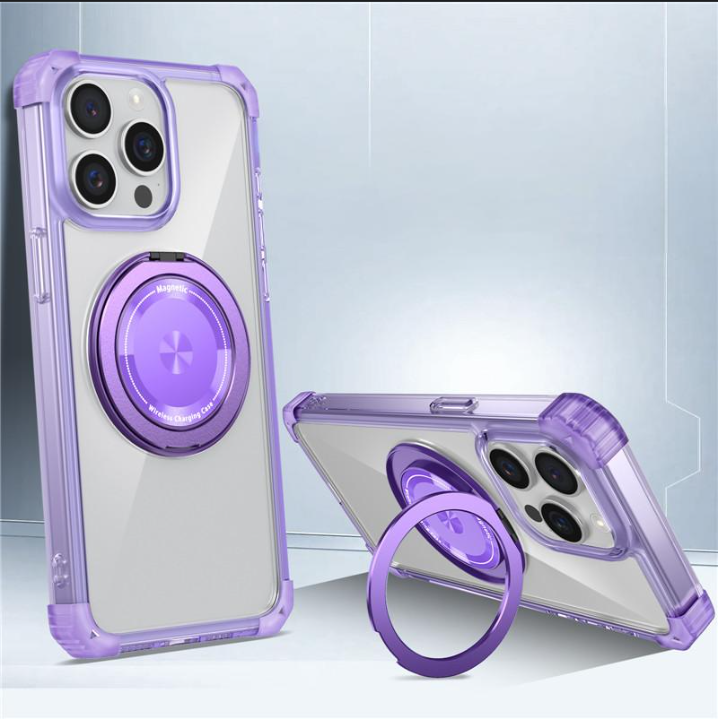 Phone Case Gold Shield Magnetic Car Phone Case Rotating Bracket Protective Cover_voghion.com