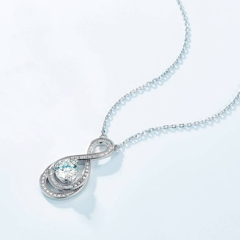 nova ogrlica iz moissanita, ženska, srebro S925, poln diamant, verižica za ključnico v obliki 8, preprosta osebnostna moda_voghion.com