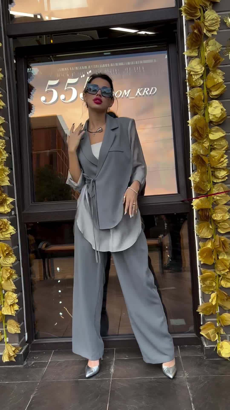 Damenbekleidung Große Größen Temperament Anzüge Frühherbst Professionelle Abendgarderobe Ärmellose Anzugkragenjacke Dreiteiliger Anzug_voghion.com