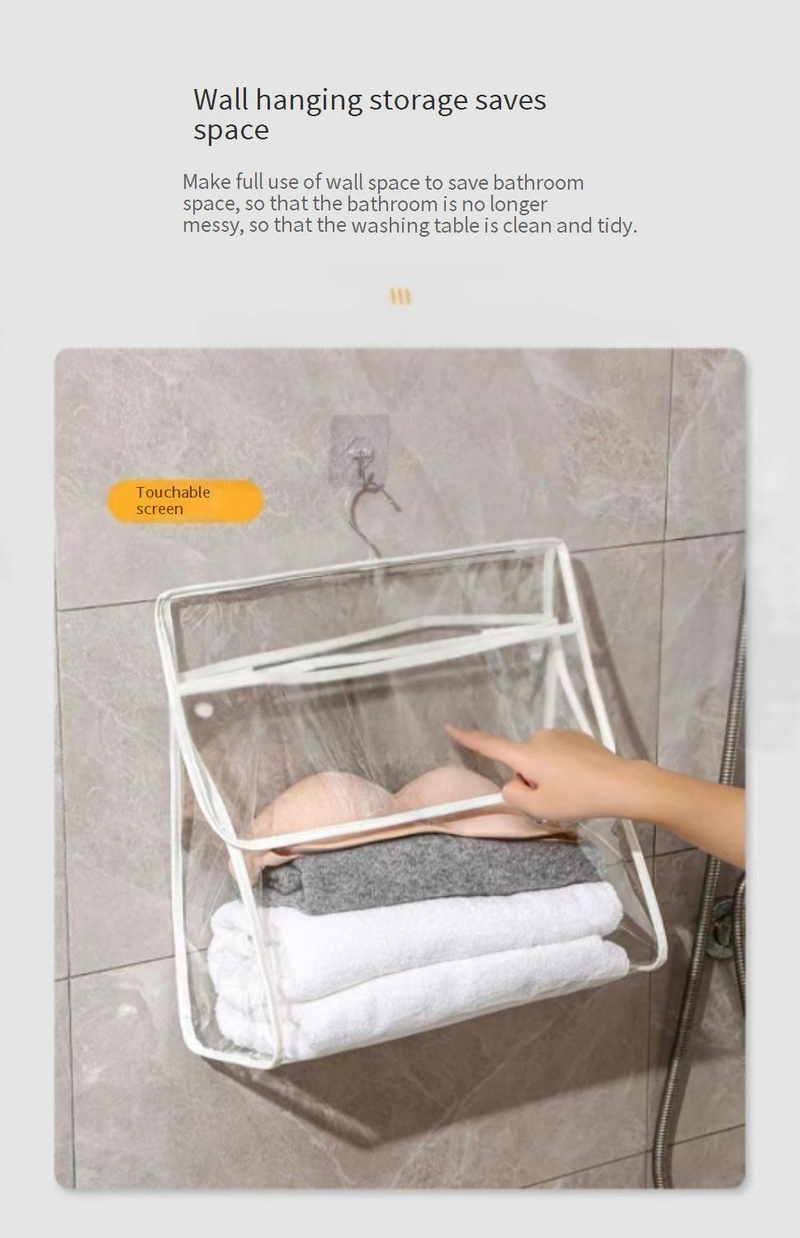 Doorzichtige, waterdichte opbergtas voor aan de muur/deur - voor badkamer en slaapzaal_voghion.com