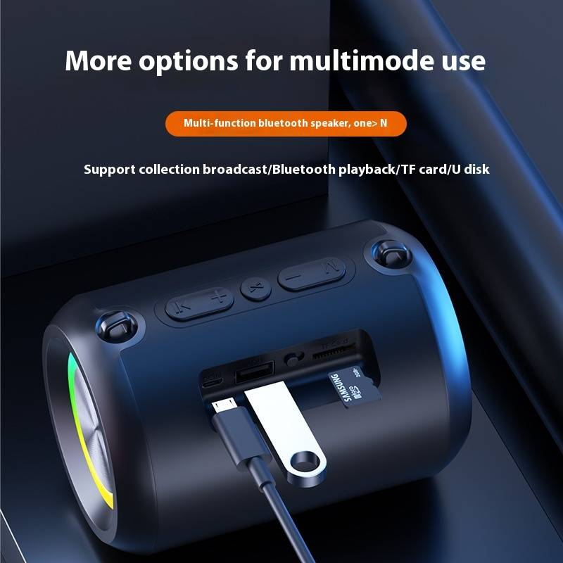 Subwoofer pequeño AI Sound Pro con radio FM y Bluetooth de gran volumen para exteriores y hogar._voghion.com