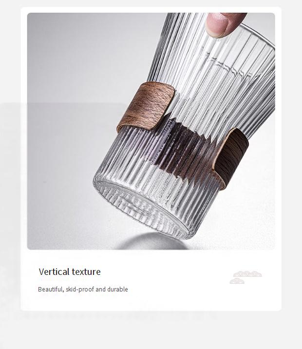 Glasbecher mit vertikalen Streifen – hitzebeständiges, elegantes Design für Eiskaffee und kalte Getränke, perfektes Geschenk und für den Heimgebrauch_voghion.com