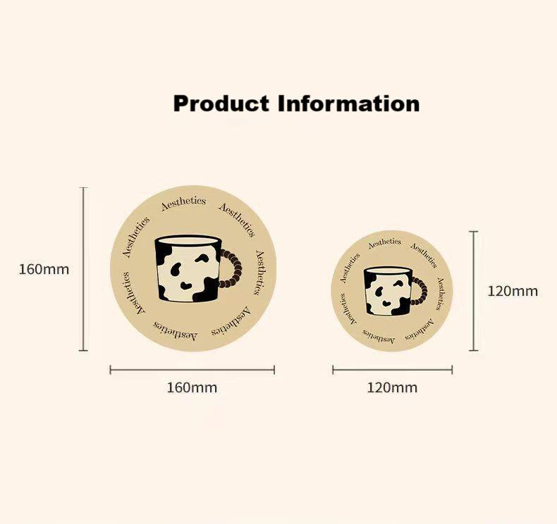 Table Mat Anti-scalding Mat Insulation Mat Vegetable Mat Bowl Mat Placemat Plate Mat Round Absorbent Quick-drying Tea Coaster Home Use_voghion.com