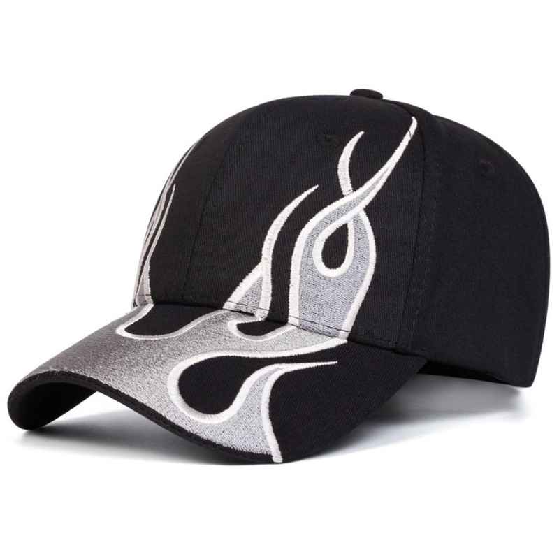A Baseball Cap With A Flame Pattern Printed On It, Suitable For Men And Women To Wear In Spring And Summer, Is A Suitable Sunscreen Hat_voghion.com