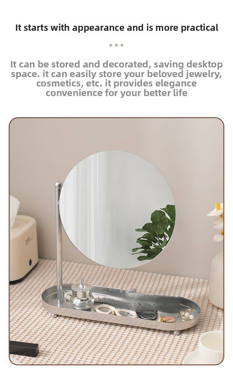 Classic Vanity Mirror With Decorative Frame – Elegant Wall/Tabletop Mirror For Bedroom, Bathroom & Living Room (Round/Oval/Square, Gold/Black/Silver)_voghion.com