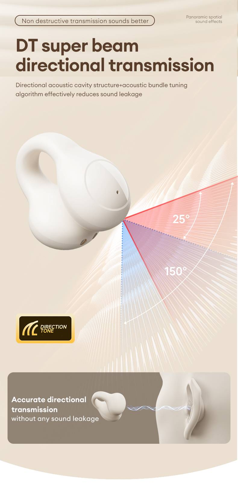 Fones de ouvido Bluetooth 5.4 Lenovo LP25 PRO com clipe de orelha, fone de ouvido esportivo sem fio, bateria de longa duração, redução de ruído, microfone HD para chamadas_voghion.com