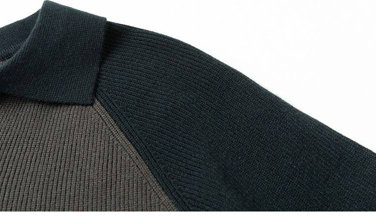 Men's Half-Zip Polo Collar Sweater – Autumn Casual Knit Top With Contrast Lapel (Dark Green/Ha Ching, Sizes M-XXXL, Standard Fit)_voghion.com