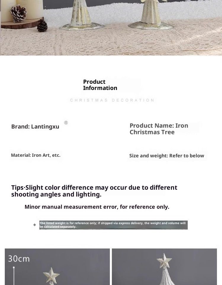 Modern Minimalist Christmas Decor Set – Iron Star Candle Holder, Golden Scarf Reindeer, Snowman & Deer Ornaments For Xmas Tree And Home Decor_voghion.com