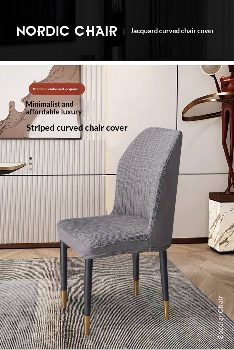 Coprisedie moderne in jacquard – Coprisedie da pranzo in poliestere elasticizzato con elastico antiscivolo, design a righe per casa e bar_voghion.com