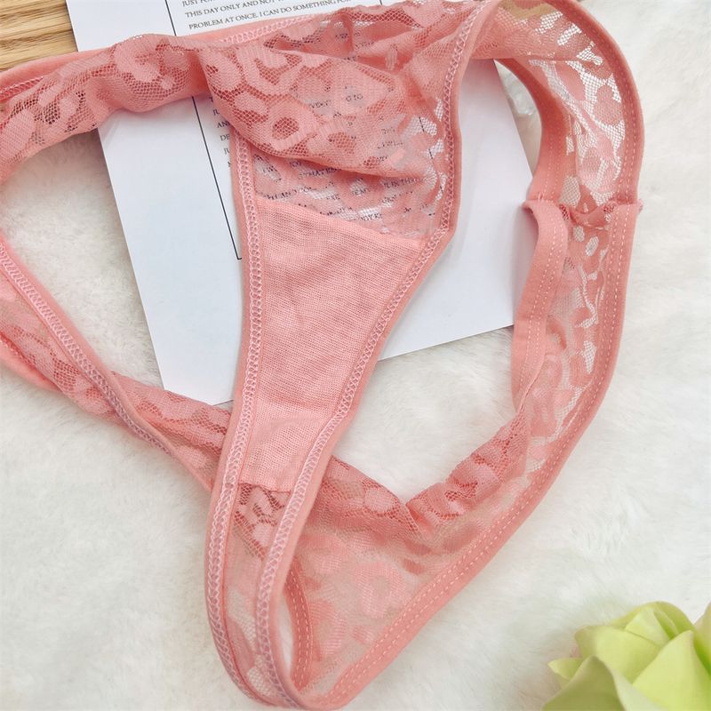 Women's Intimates Leopard Print Sexy Temptation Hollow Lace Women's Thong Ultra Thin Briefs Comfortable Hip Lift_voghion.com