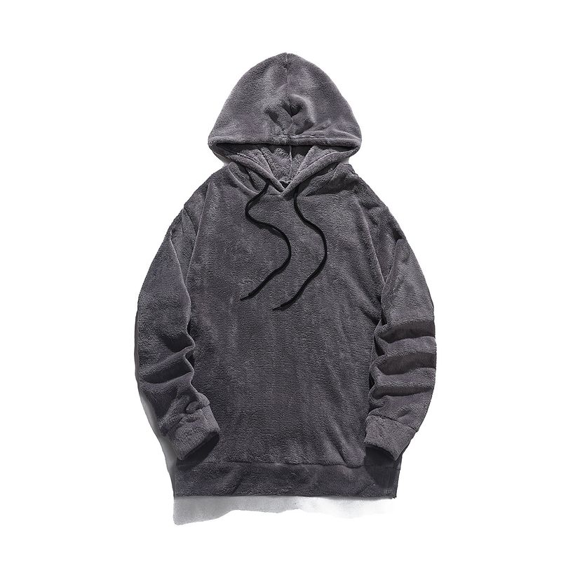 Conjunto de sudadera y jogger de polar extragrande para hombre: ropa de estar por casa acogedora para el invierno (tallas S-2XL, 260 g/m², manga raglán, gris, negro y camel)_voghion.com
