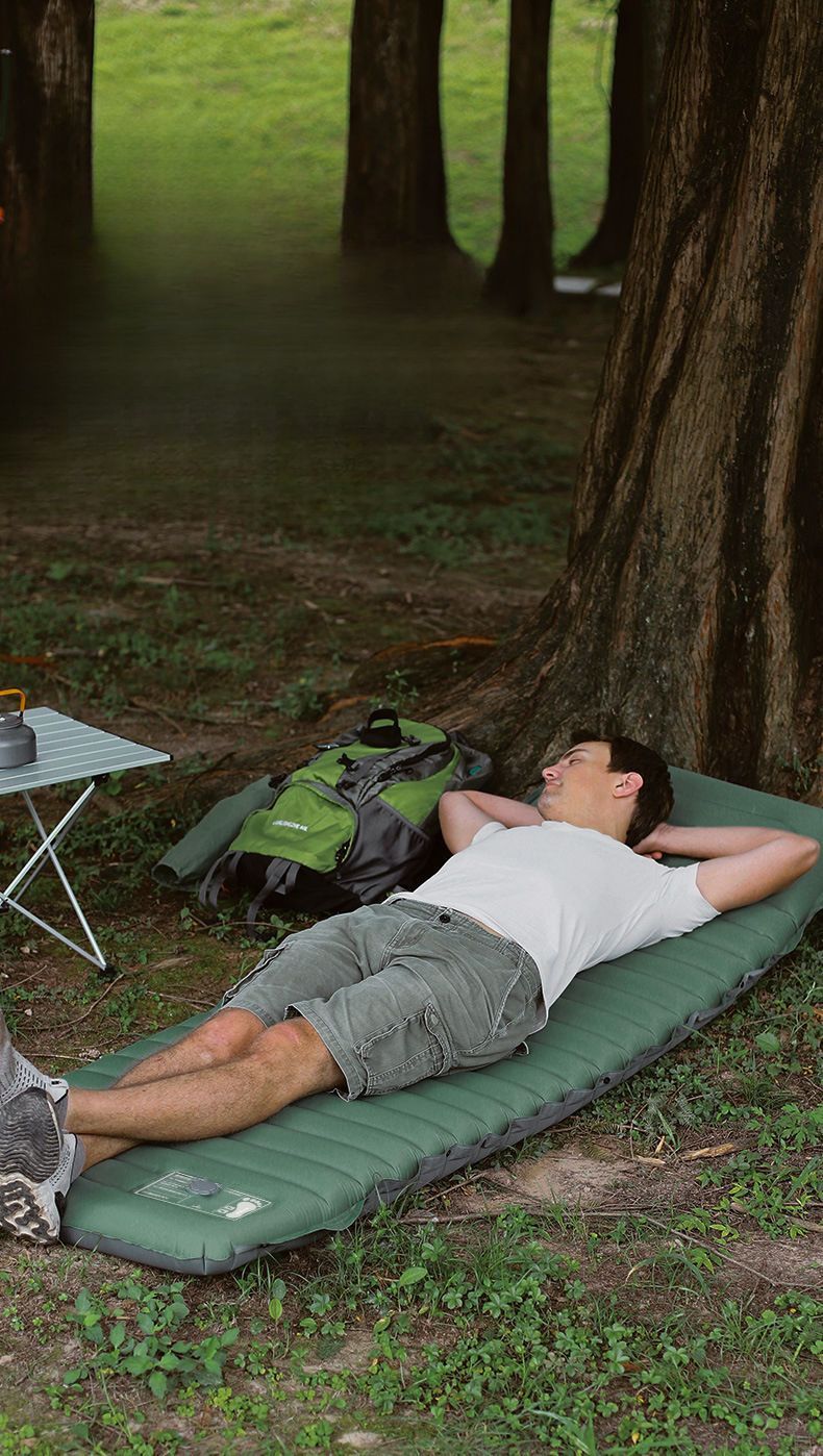 Single Inflatable Pillow Tent Camping Moisture-Proof Home Use Thickened Nap Outdoor Air Mattress Floor Mat_voghion.com