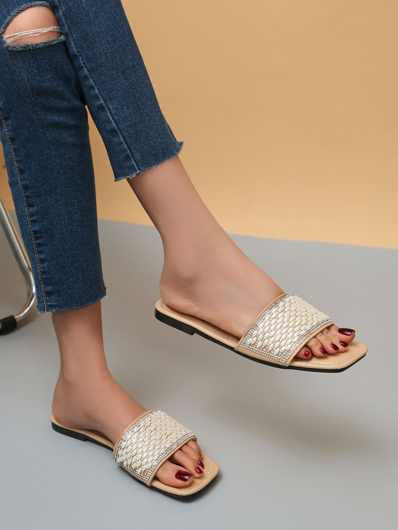 2024 Flat Bottom Water Diamond Women's Line Out Cool Open Toe Beach Slippers_voghion.com