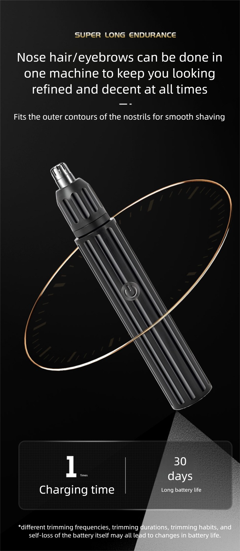 Unisex-Nasenhaartrimmer, elektrischer Rasierer für Erwachsene, leise, lange Akkulaufzeit_voghion.com