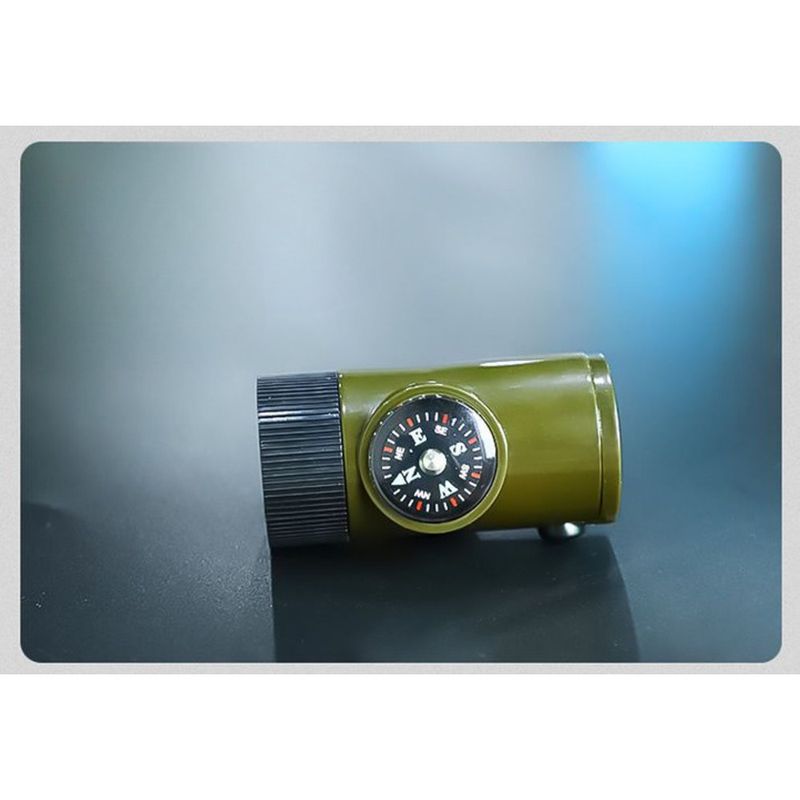 Outdoor Camping Multifunctionele Survival Reddingsfluit LED-licht Thermometer Kompas_voghion.com